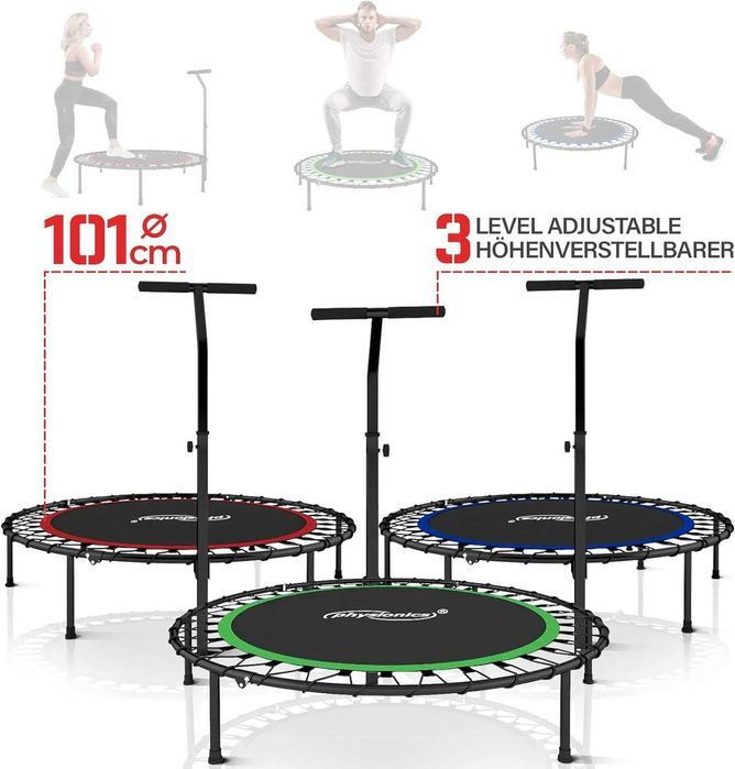 Trambulina de fitness, diametru 101 cm, reglabil pe inaltime, 120 kg