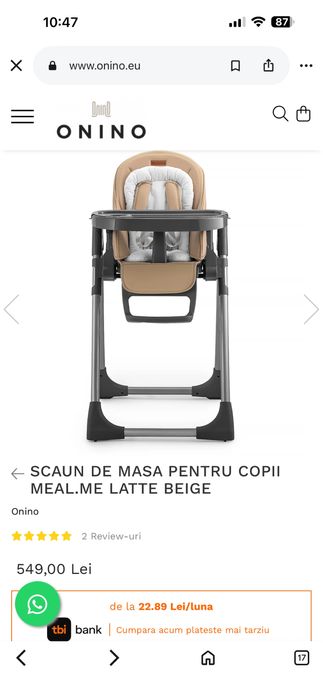 Scaun de masa onino