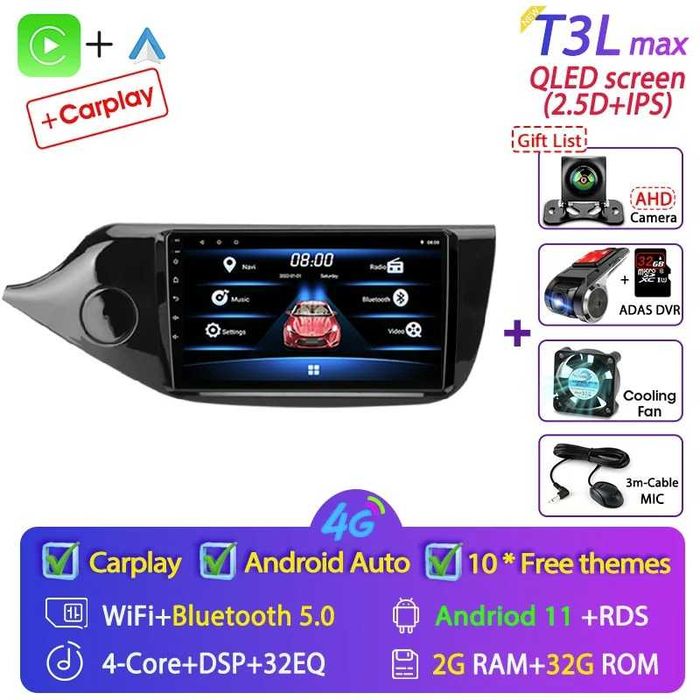 Navigatie noua Kia Ceed 2 JD 2012-2018 - Android + WiFi + Bluetooth