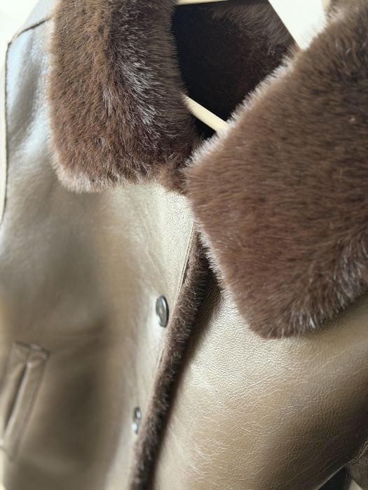 Двулицево тъмнокафяво яке ZARA