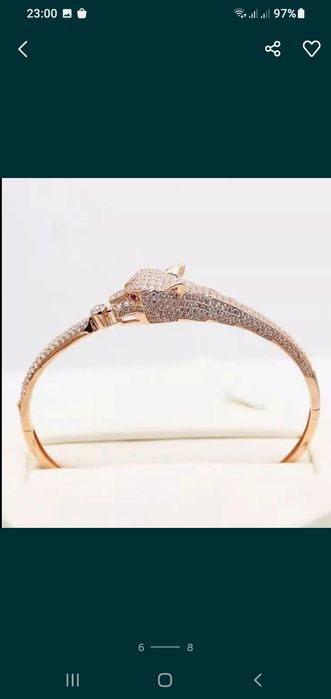 Серебро браслет Пантера