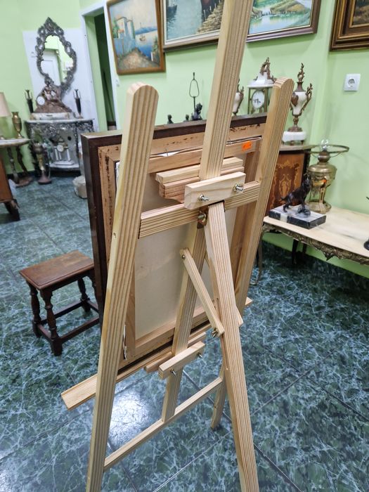 Чудесна антикварна белгийска картина масло върху платно