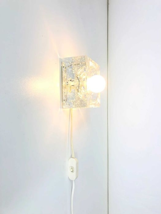 Aplice lampi Muller Zimmer ice glas cristal Germania anii 1970 pereche