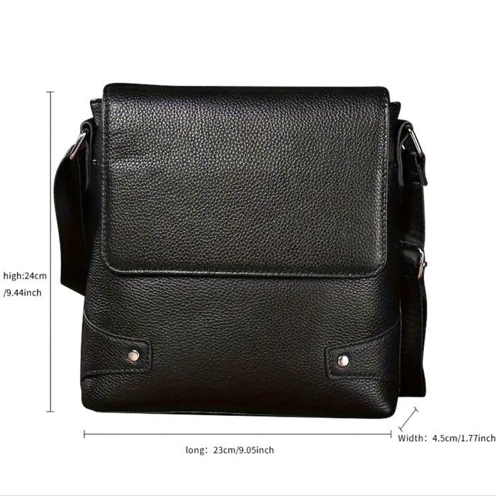 Мъжка селектирана кожена чанта за през рамо/Премиум дизайн -9%Промоция