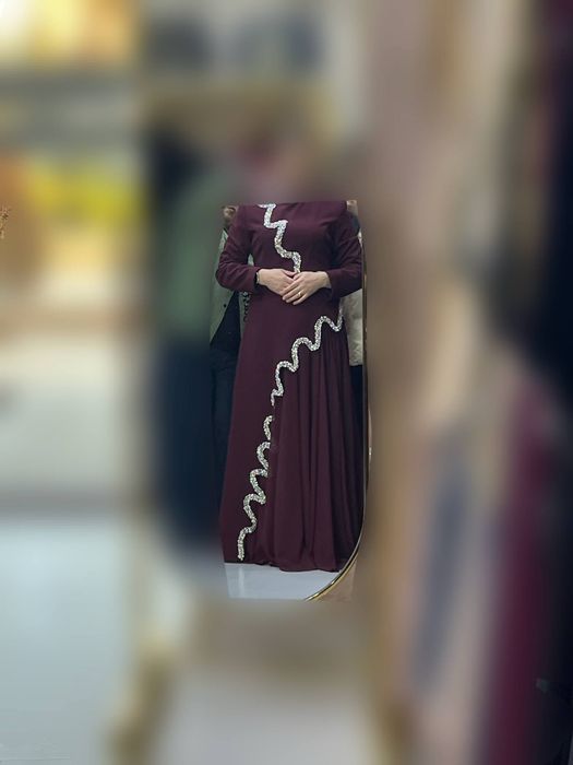 Вечернее платье бардовый оркаси корсетли