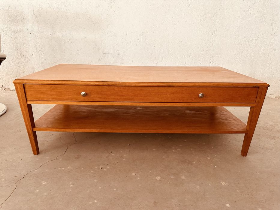 Винтидж шведска холна маса от тиков фурнир с чекмедже – Scandinavian Design