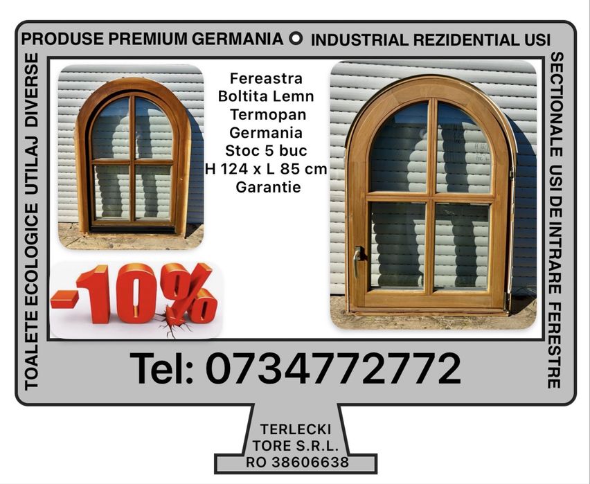 FEREASTRA BOLTITA LEMN TERMOPAN Germania H 124  x L 85 Stoc 5 Garantie
