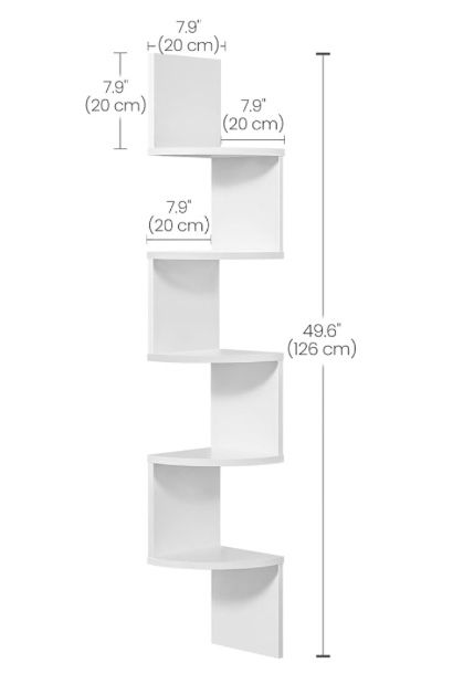 Ъглов стенен рафт с 5 нива
