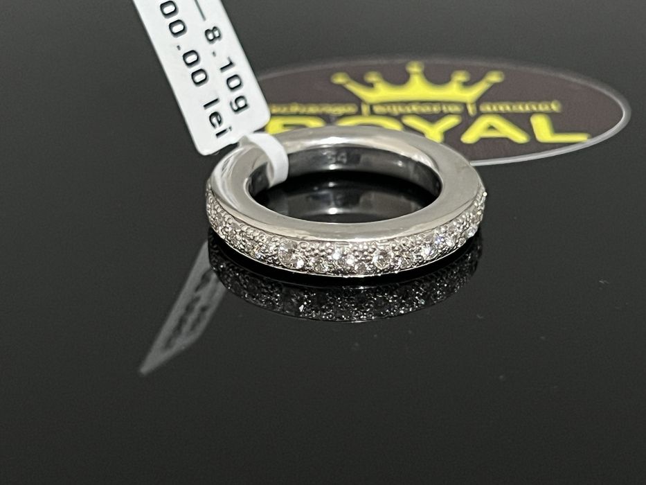 Bijuteria Royal CB : Inel aur alb 18K 750%  8,10 gr.  38 diamante naturale