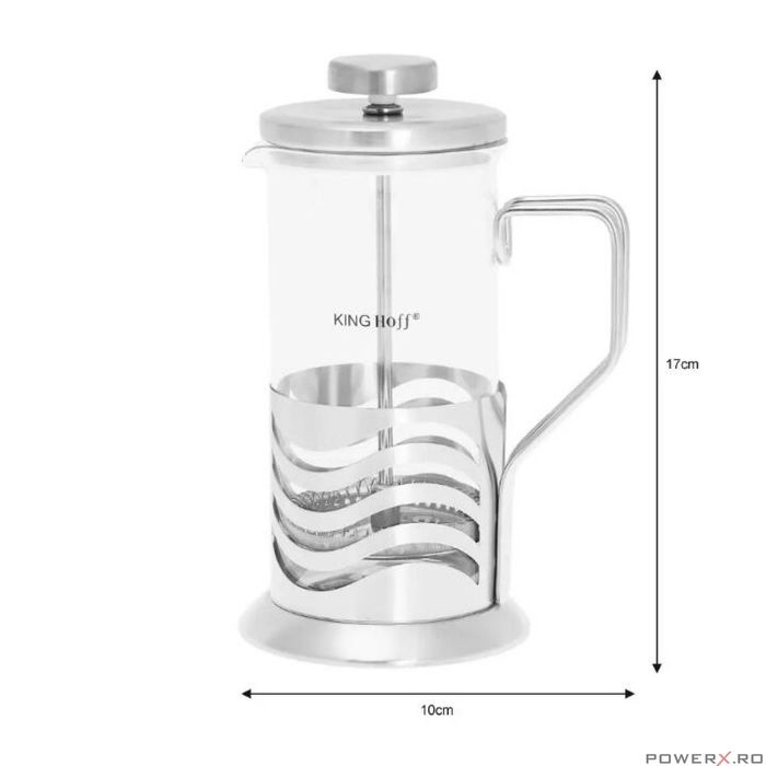 Infuzor pentru ceai si cafea, ceainic cu presa, capacitate 350 ml, din