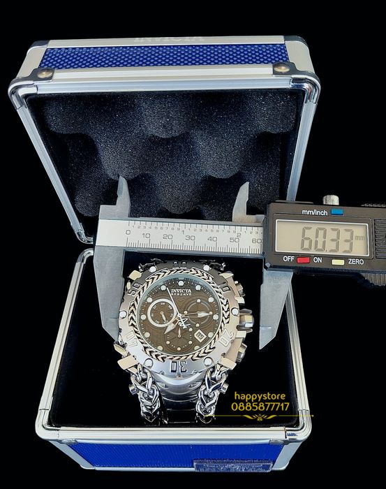 INVICTA Gladiator Silver black dial 60 mm, Инвикта нов ръчен часовник