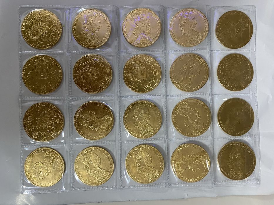 Monede franc iosif placate cu aur 24k