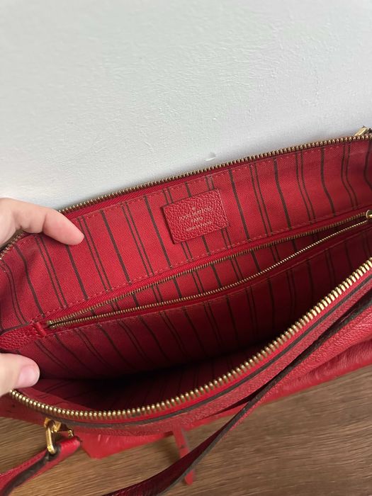 Geantă Louis Vuitton Bastille Roșie, Piele Monogram Empreinte