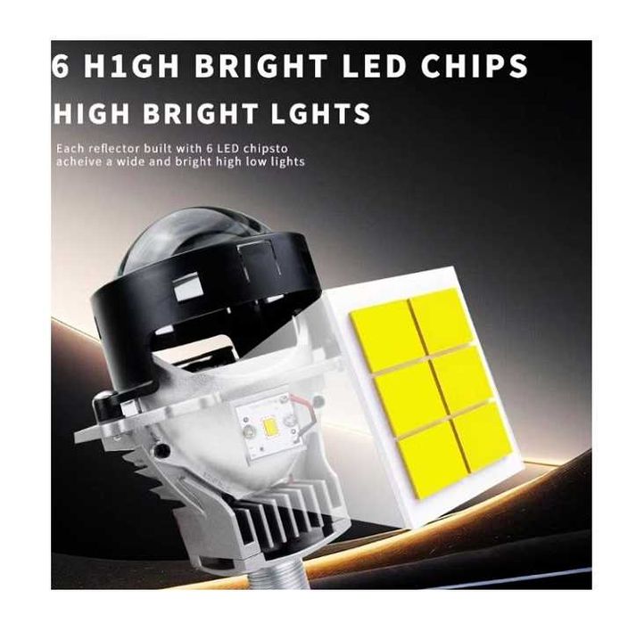 Bi-LED лупи за вграждане във фарове с къси и дълги светлини 3"инча 90W 6500lm 12V