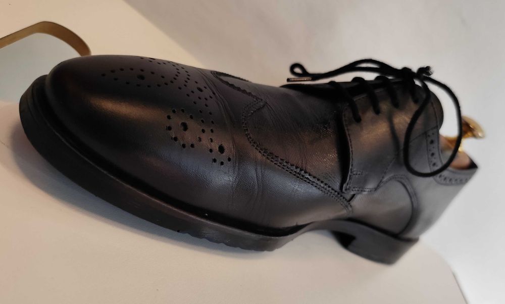 Pantofi derby 42 brogue premium LLOYD piele naturala moale albastru
