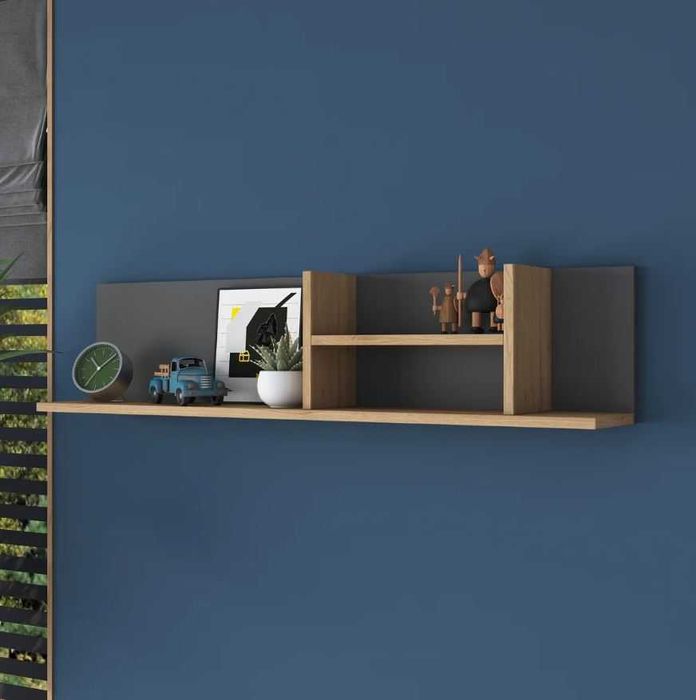 Декоративен стенен рафт Puzzle-home 2640, ПДЧ, Две цветови комбинации