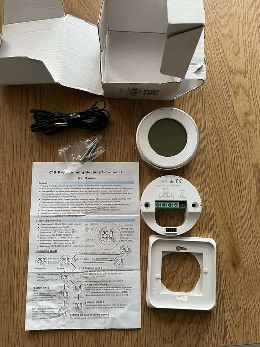 Дигитален програмируем термостат BYC18.H3 16A със сензор