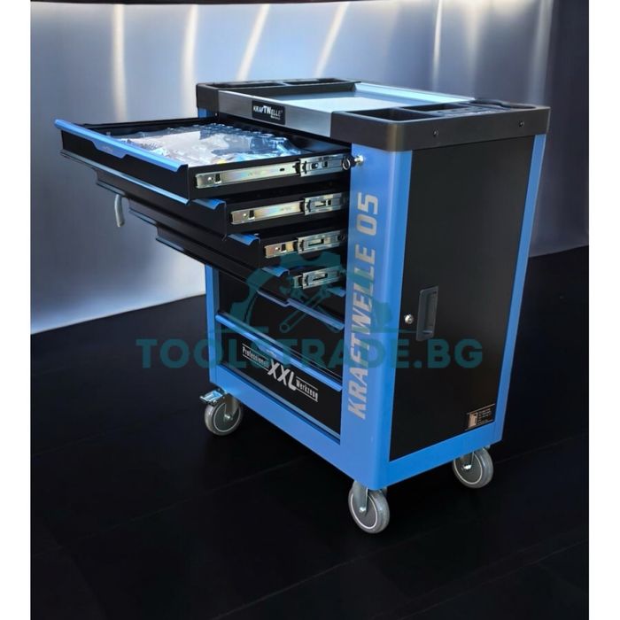 Шкаф/количка с инструменти със 7 чекмеджета,6 пълни KRAFTWELLE