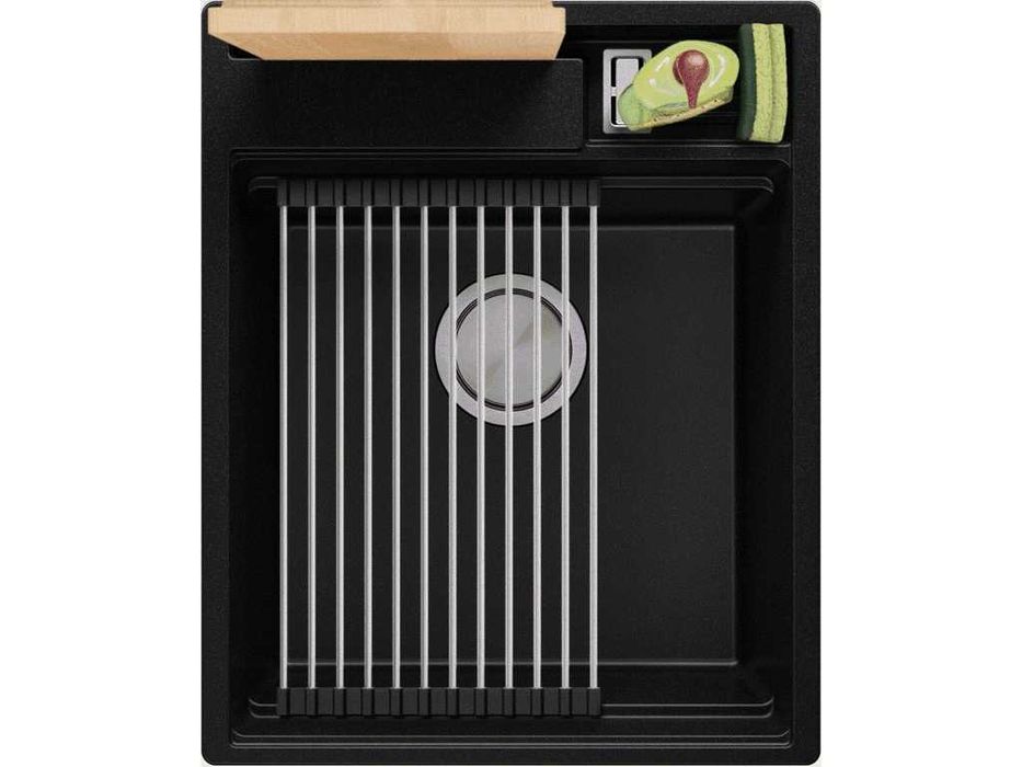 Кухненска Мивка от гранит модел Осло 45 Премиум 430 x 530 мм Черна