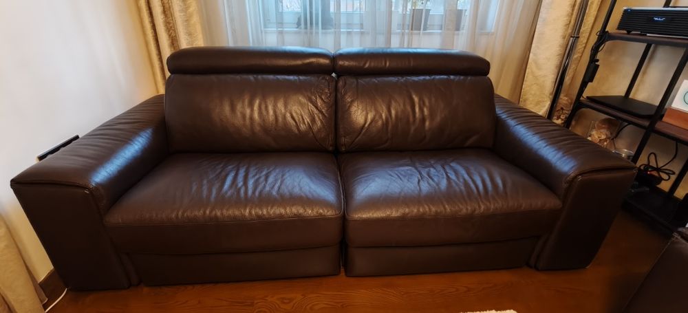 Кожени дивани с релакс механизъм - 2 броя
