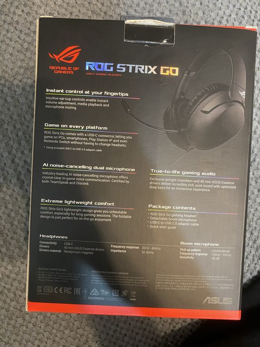 Asus rog strix go 2.4 наушники