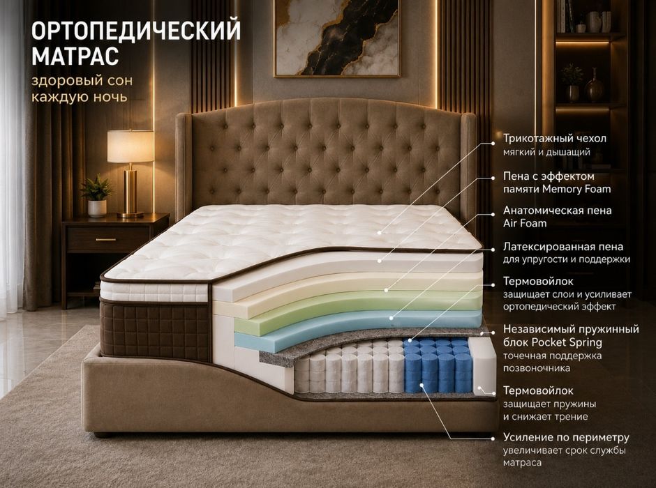Ортопедический матрас премиум класса | Комфортный сон | Доставка