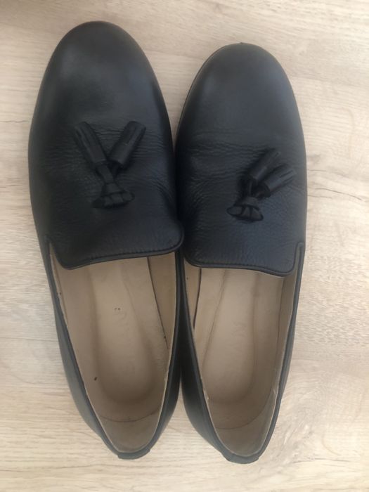 Лоферы кожаные без каблука