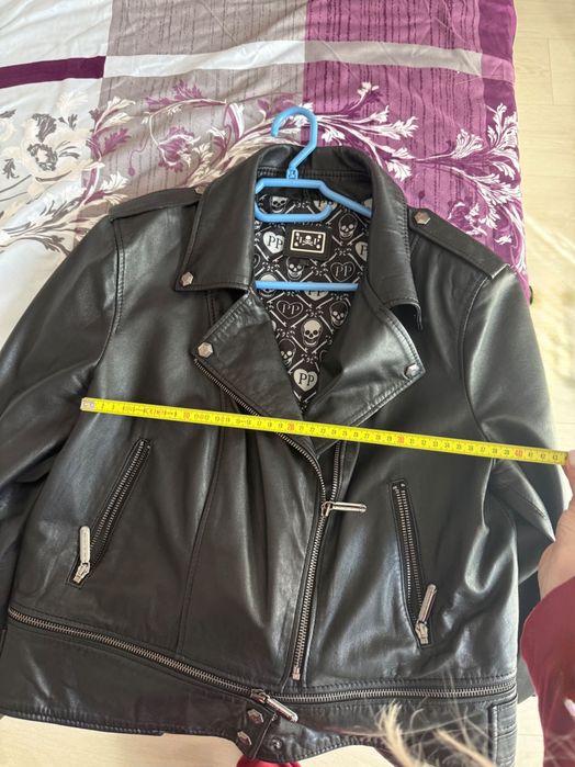 Geaca din piele naturala imitatie Philipp Plein