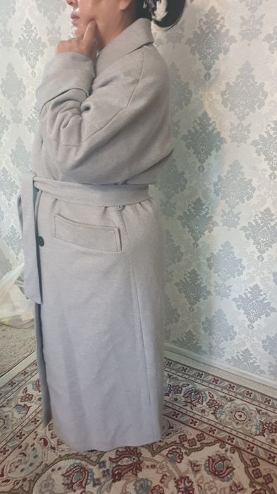 Женское серое пальто