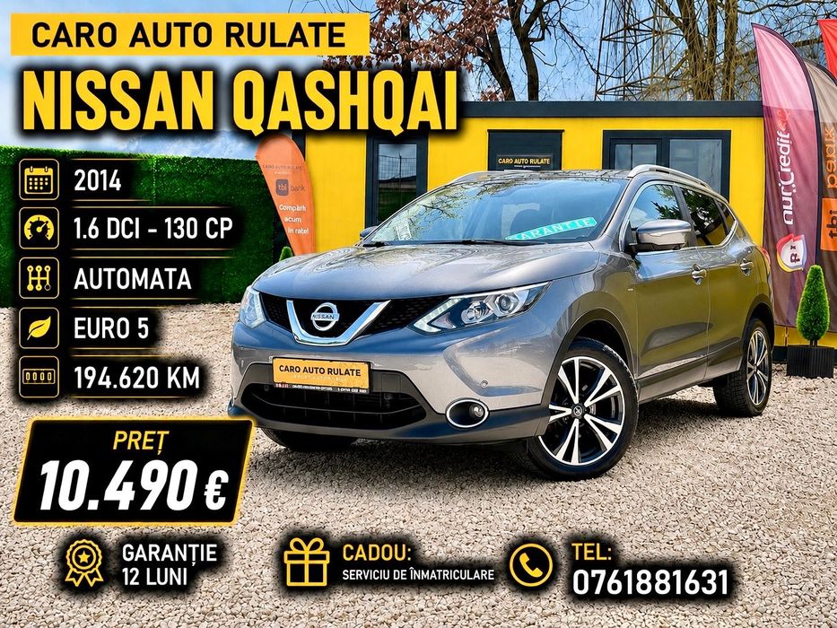 Nissan Qashqai 2014-1.6 dCi 130 Cp Automat-TEKNA 360-Km Reali-Parc Auto-Rate-GARANTIE