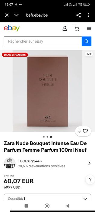 Привозной парфюм женский Zara