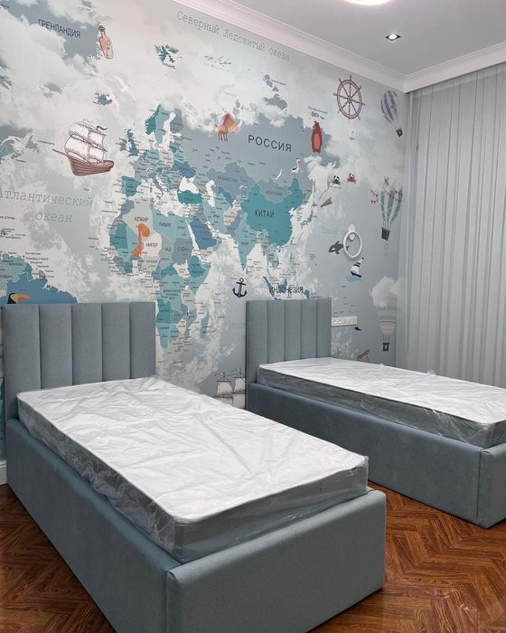 Детская мягкая кровать с подъёмным механизмом