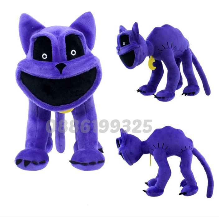 Плюшена играчка 40cm Smiling Critters Cat Nap Лилава котка CatNap DogD