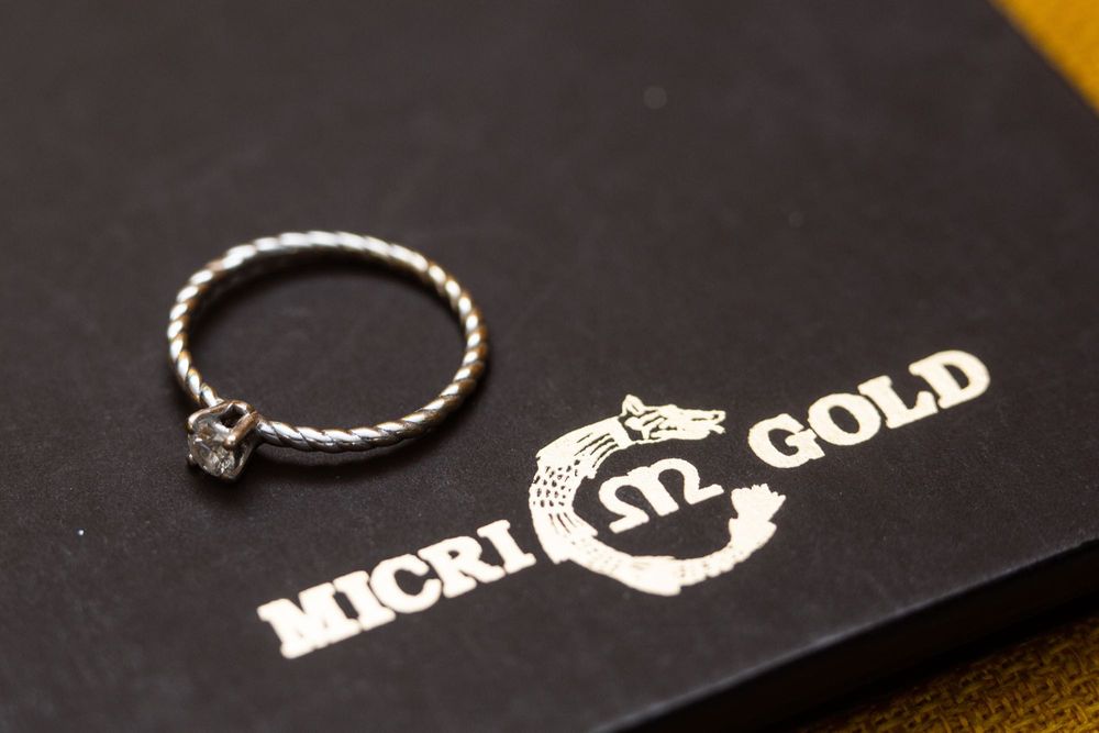 Inel aur alb și diamant Micri Gold
