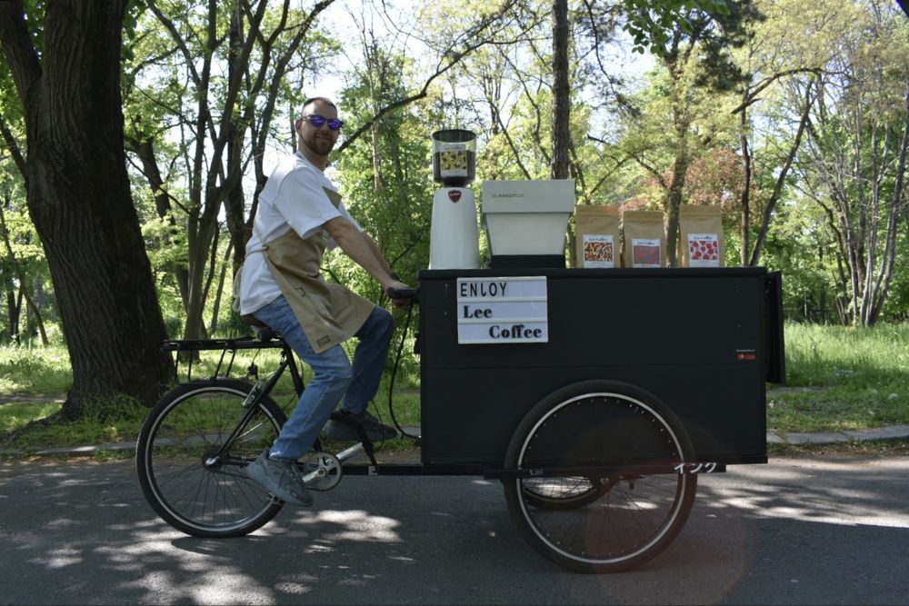 Coffee bike-bar mobil, cafea, limonada, branzeturi