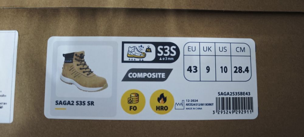 Ботинки, 43 размер, Delta Plus SAGA2S3S