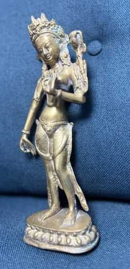 Statuie Bronz Thailandeza Templul Teppanom Tai-Zeita-Colectie-Detalii