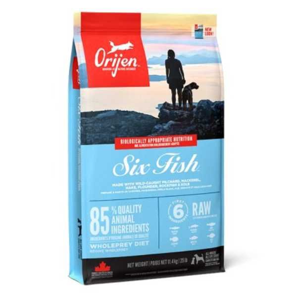 Пълноценна Храна за Кучета от Всички породи- 11.4кг-Six Fish Dog-Orijen