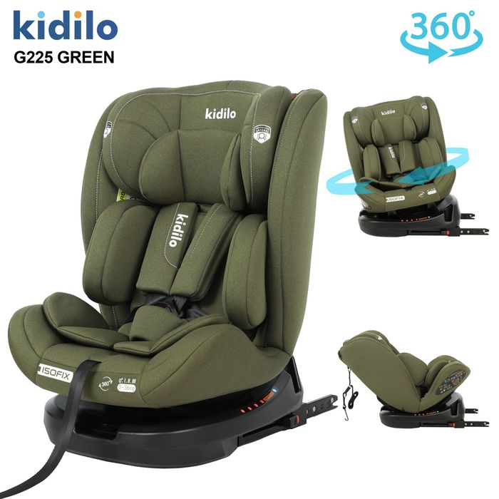 Детское автокресло  Kidilo Isofix вращением 360 градусов с 0 до 12 лет