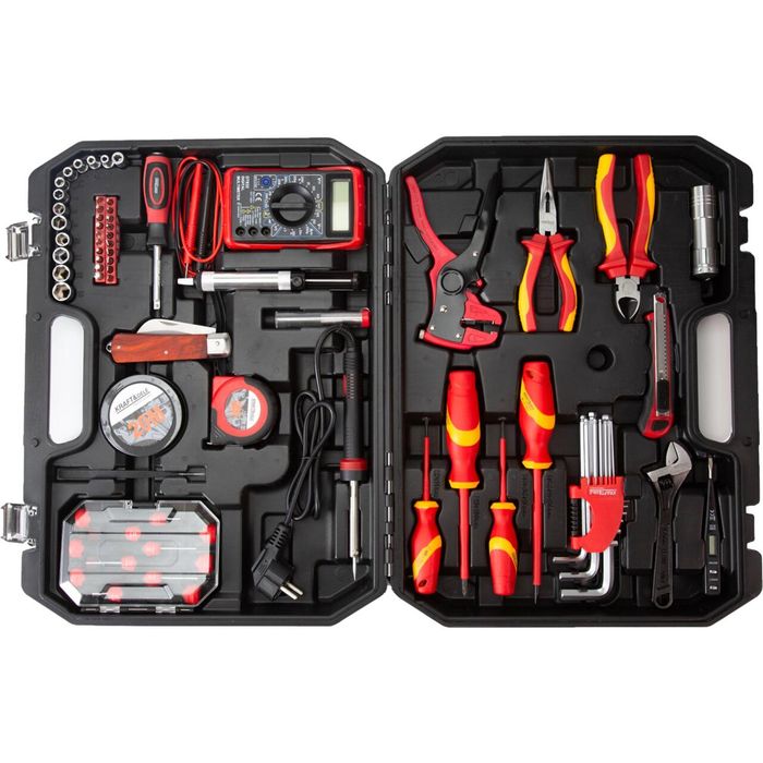 Trusa de scule multifunctionala, pentru electricieni, 68 piese, Kraft