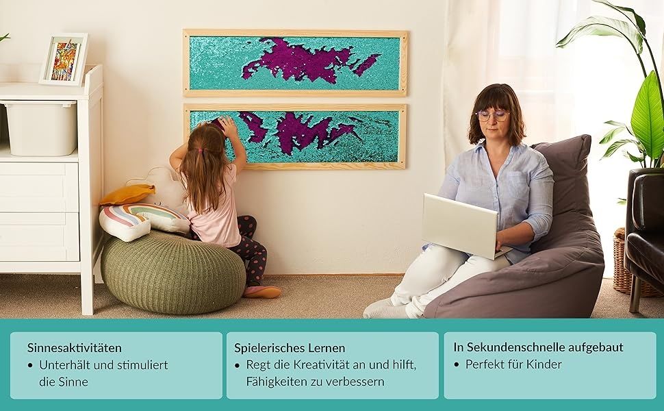 Сензорен стенен панел с пайети – Антистрес и терапия. Комплект от 2бр.