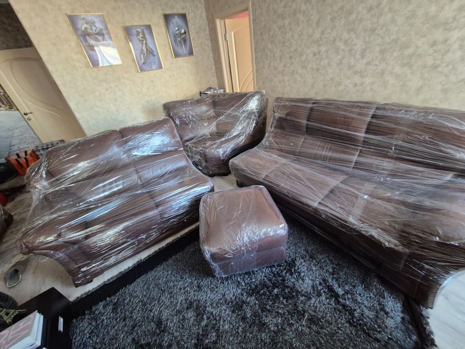 Диван из натуральной кожи, угловой