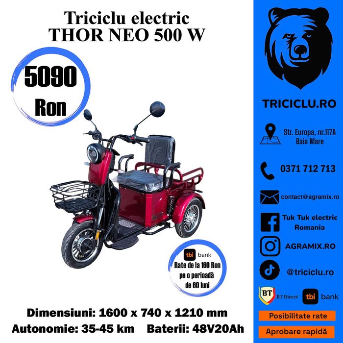 Tricicleta electrica THOR NEO fara cabina !