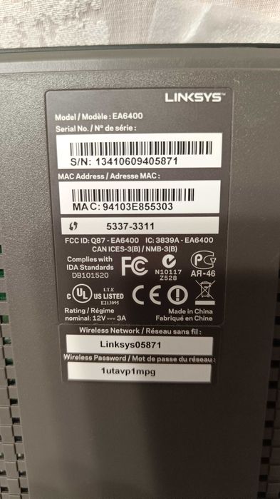 Модем роутер Wi-Fi Linksys AC 1600 EA6400