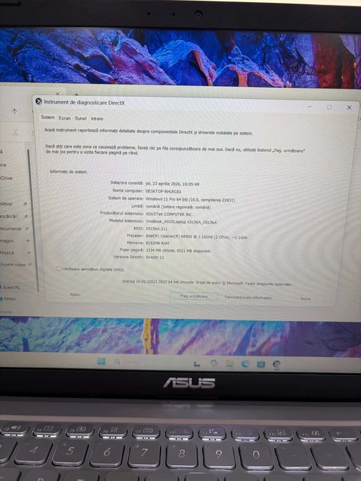 Laptop Asus X515KA Intel N4500 8GB 512SSD