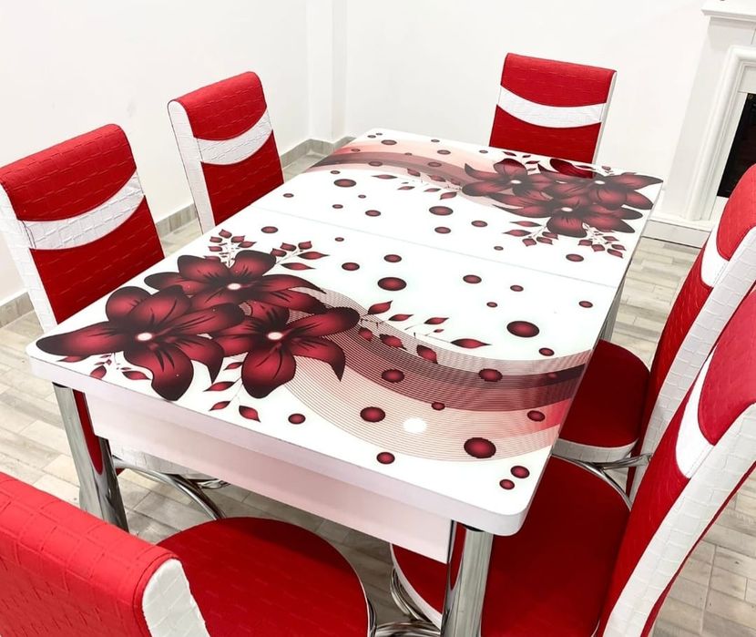 Set masa extensibila cu 6 scaune