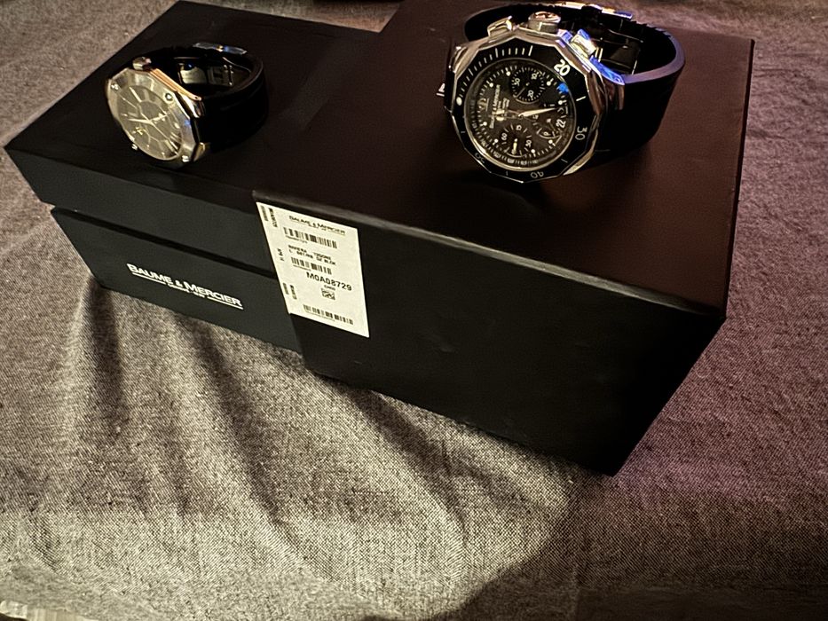 Set 2 x Baume & Mercier Riviera – cronograf + model cu diamante