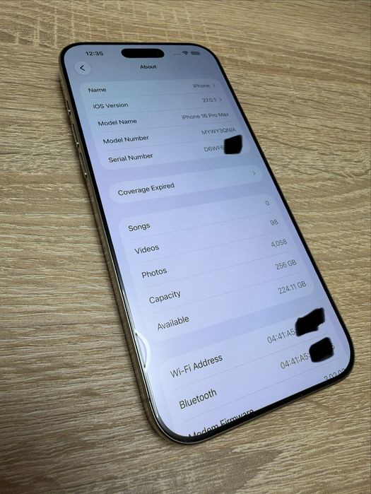 IPhone 16 Pro Max Natural Titanium 256Gb 86% Bat