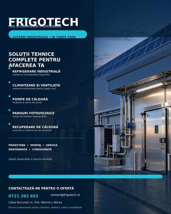 Servicii complete pentru frig, climatizare si eficienta energetica