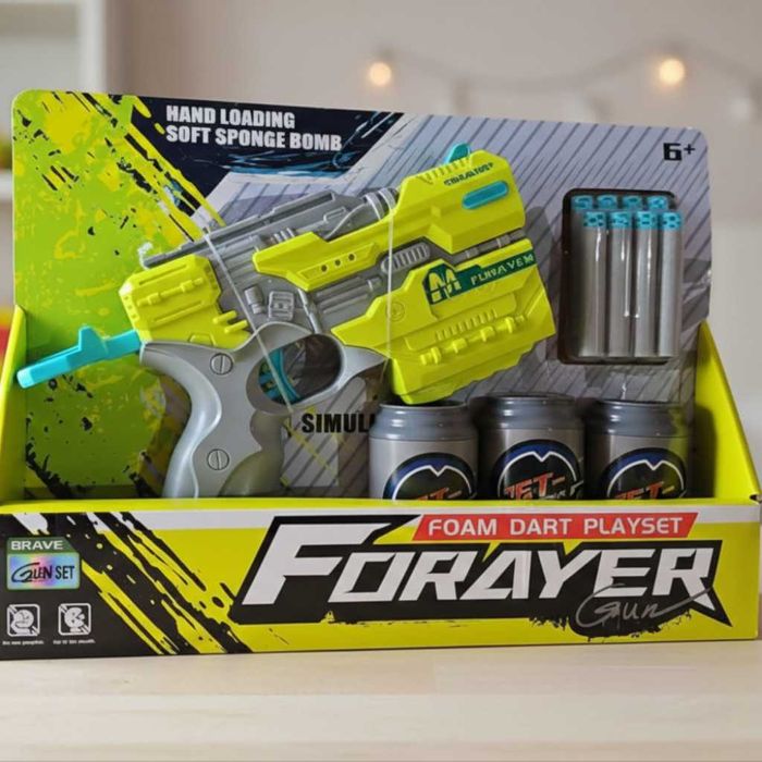 Пистолет с меки куршуми и мишени – забавна играчка за активна игра